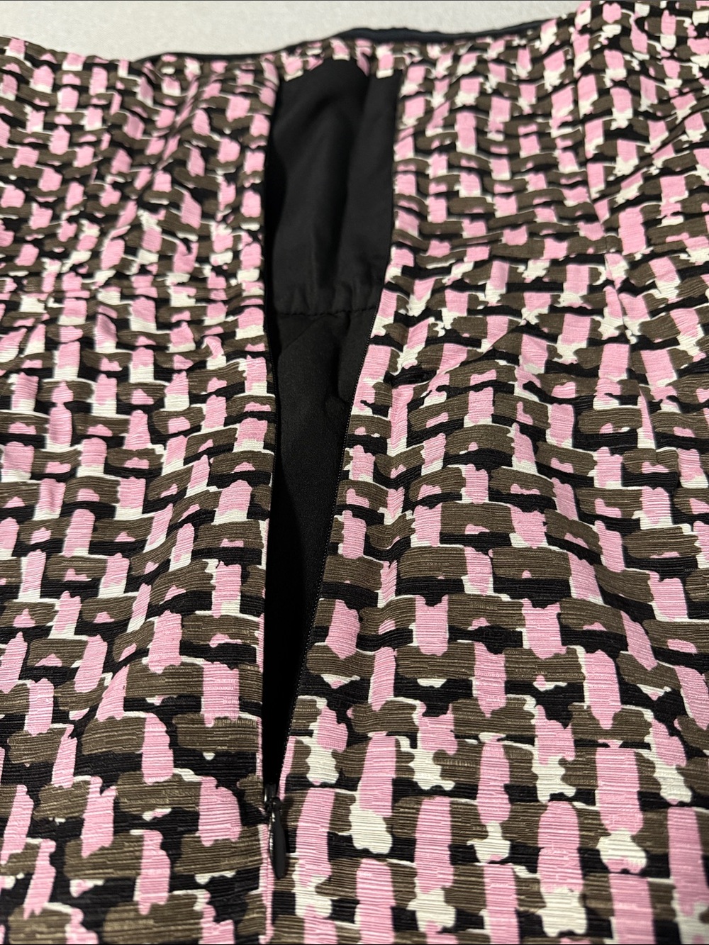 Banana Republic Strapless Pink & Black Patterned Mini Dress SZ4 - Picture 13 of 16
